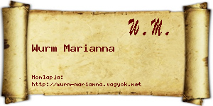 Wurm Marianna névjegykártya